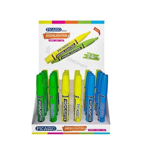 Picasso Highlighter Set  24 Pcs Fluorescent Highlighters Office & School Stationery Display Box
