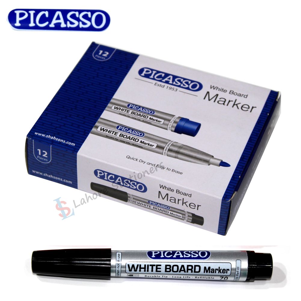 Picasso White Board Erasable Marker Round Tip Refillable Markers