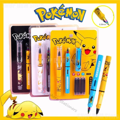 Pokemon Fountain Ink Pen Set with 3 Pcs Cartridge ink Art No 4008