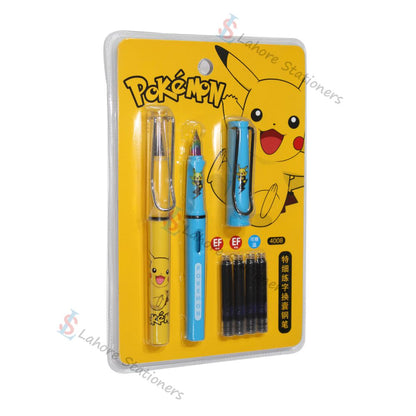 Pokemon Fountain Ink Pen Set with 3 Pcs Cartridge ink Art No 4008