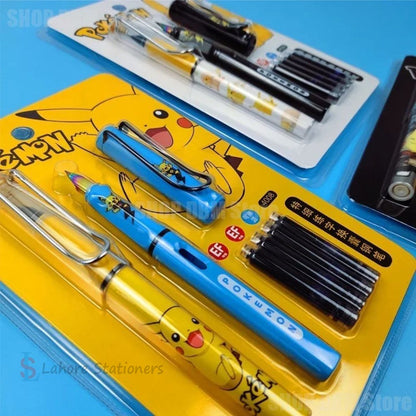 Pokemon Fountain Ink Pen Set with 3 Pcs Cartridge ink Art No 4008