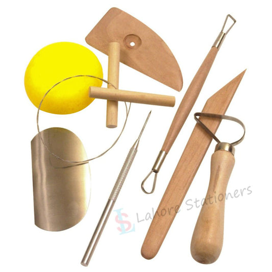 Keep Smiling Pottery Tool Kit For Clay Artist Set 8 Pcs Different Shape
