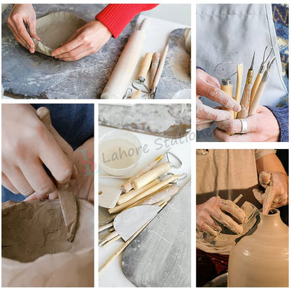 Keep Smiling Pottery Tool Kit For Clay Artist Set 8 Pcs Different Shape