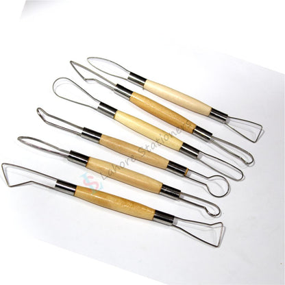 Pottery Tools 6 Pcs set Double Headed Clay Sculpture Carving Hand Tool Set