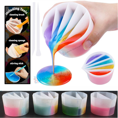 Pouring Color Mixing Cup Silicone Mold for Acrylic Paint & Epoxy Resin