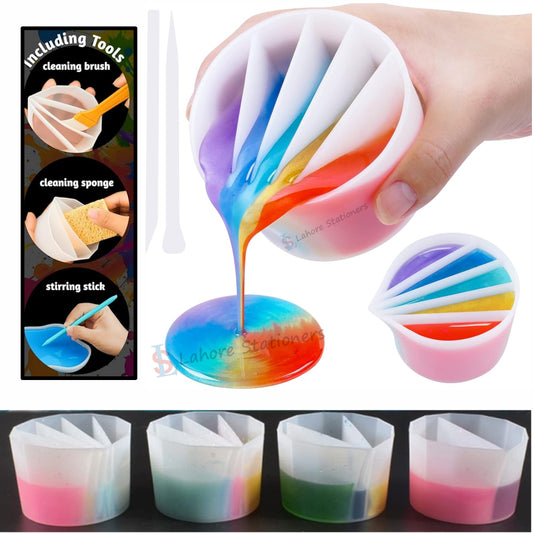 Pouring Color Mixing Cup Silicone Mold for Acrylic Paint & Epoxy Resin