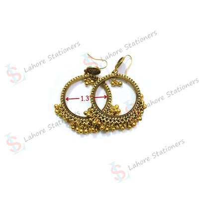 Resin Jhumka Earrings Base with Jump Rings Beads Pair Round Design