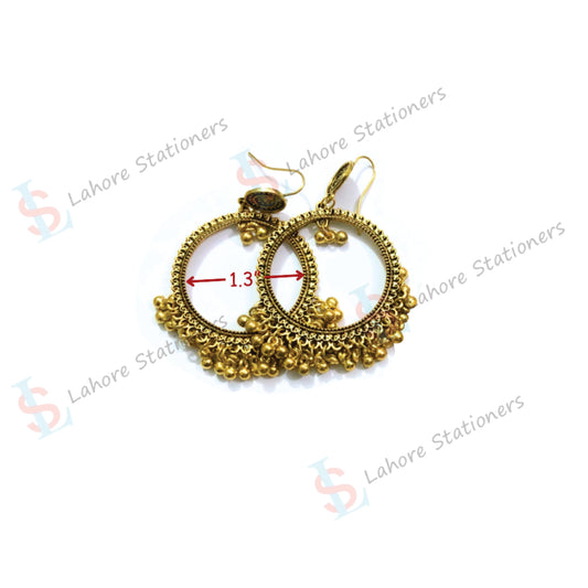 Resin Jhumka Earrings Base with Jump Rings Beads Pair Round Design