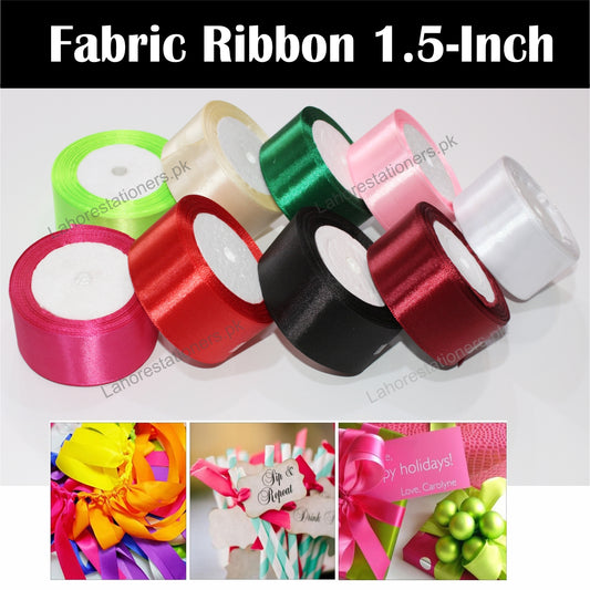 Ribbon Roll 1.5 Inch Decorative Craft & Gift Wrapping Ribbon (Single Piece, Multiple Colors Available)