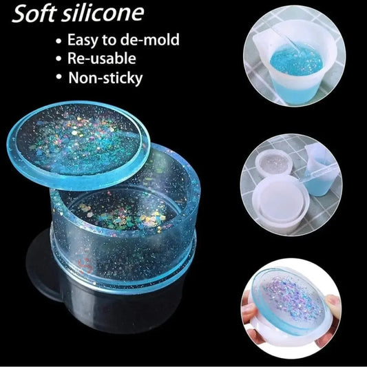 Round Shape Jewelry Storage Box Silicone Mold for Epoxy Resin, Candle Making, Concrete & Plaster DIY