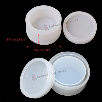 Round Shape Jewelry Storage Box Silicone Mold for Epoxy Resin, Candle Making, Concrete & Plaster DIY