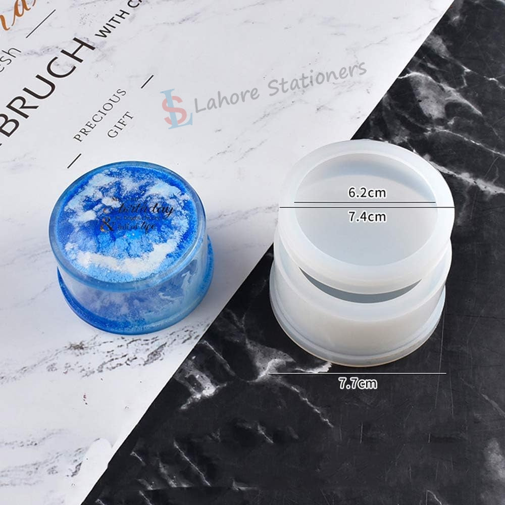 Round Shape Jewelry Storage Box Silicone Mold for Epoxy Resin, Candle Making, Concrete & Plaster DIY