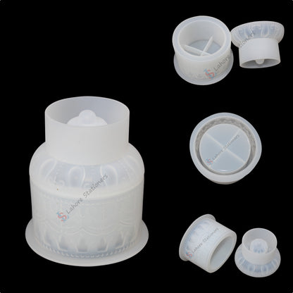 Round Shape Jar Storage Jewelry Box Silicone Mold for Epoxy Resin, Candle Making, Concrete & Plaster DIY