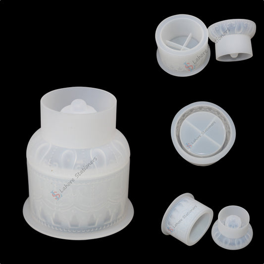 Round Shape Jar Storage Jewelry Box Silicone Mold for Epoxy Resin, Candle Making, Concrete & Plaster DIY