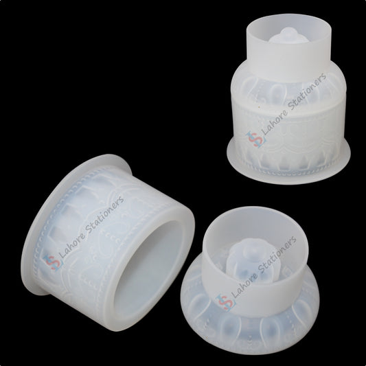Round Shape Jar Storage Jewelry Box Silicone Mold for Epoxy Resin, Candle Making, Concrete & Plaster DIY