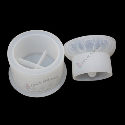 Round Shape Jar Storage Jewelry Box Silicone Mold for Epoxy Resin, Candle Making, Concrete & Plaster DIY
