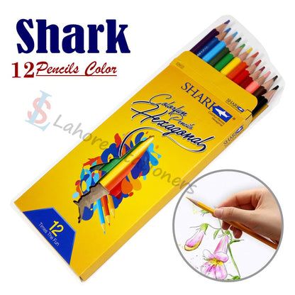 Shark Color Pencil Full Size Pack Of 12 Color Pencils Times The Fun