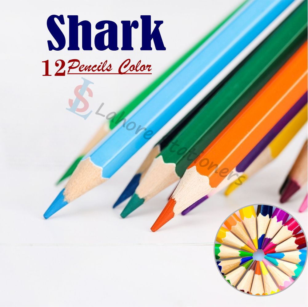 Shark Color Pencil Full Size Pack Of 12 Color Pencils Times The Fun