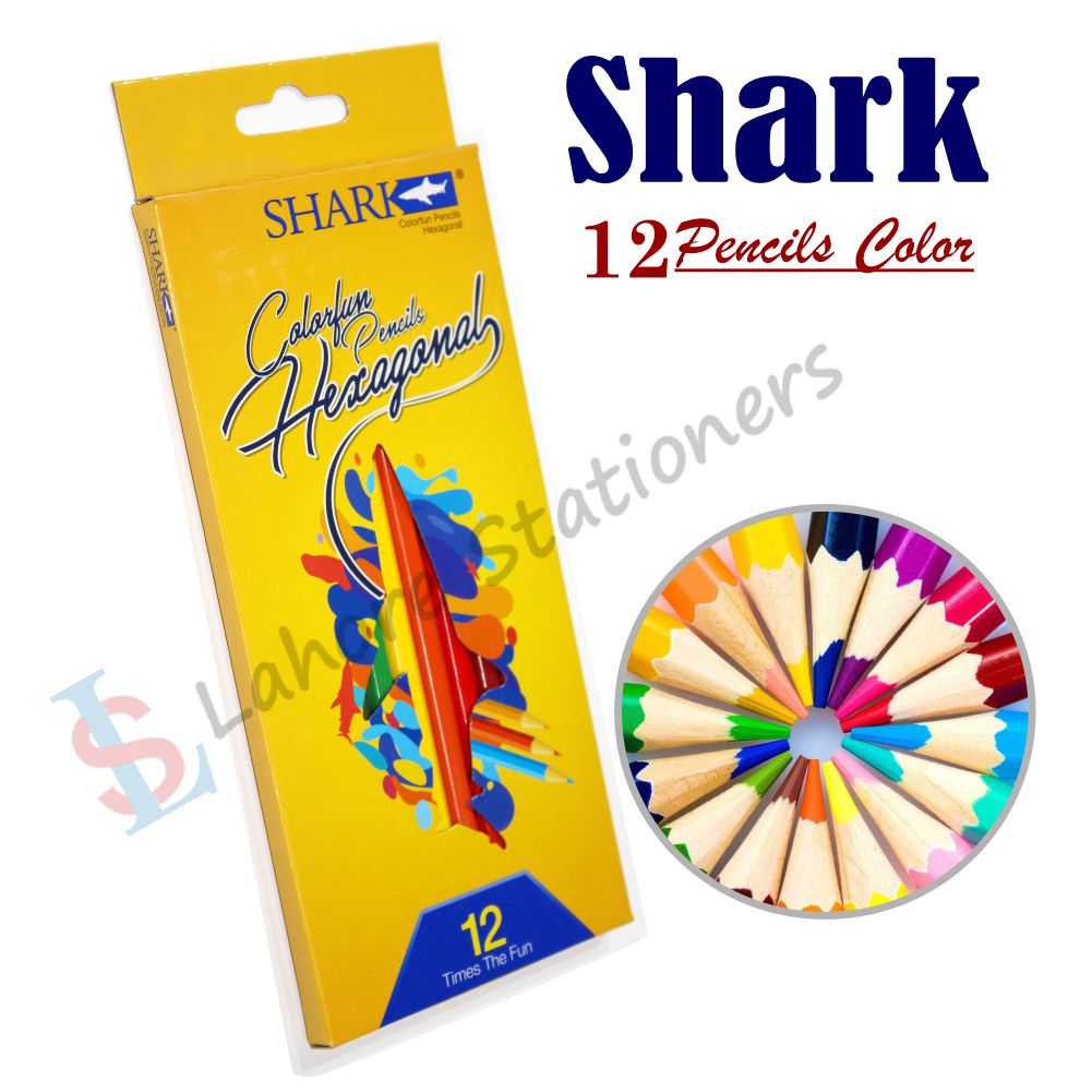 Shark Color Pencil Full Size Pack Of 12 Color Pencils Times The Fun