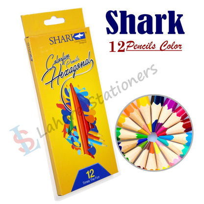 Shark Color Pencil Full Size Pack Of 12 Color Pencils Times The Fun