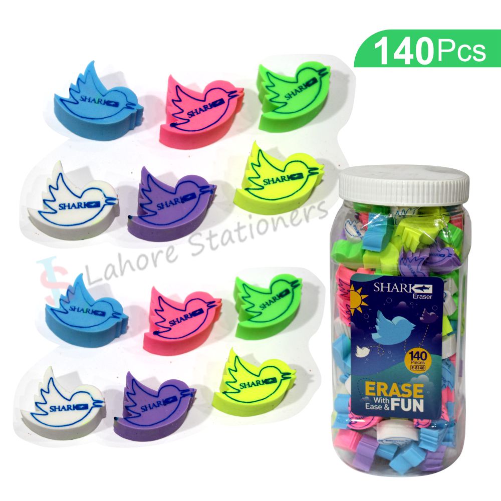 Shark Eraser Jar140 Pcs Art No:E8140 Box