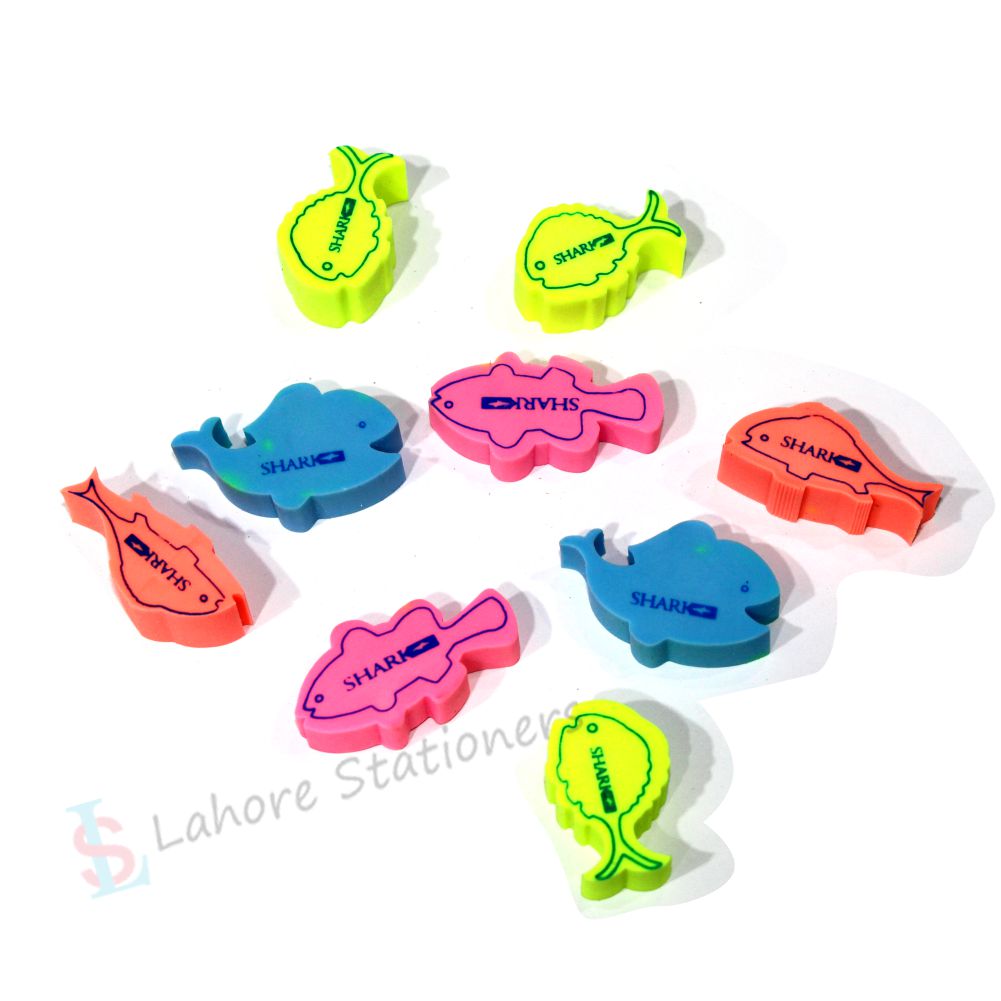 Shark Fish Eraser Jar 70 Pcs Premium Quality