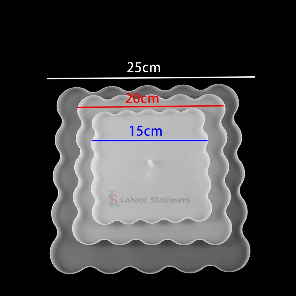 Three LayerTray square Shapes Silicone Mold  For Resin With 3 Step Stand Handle Holder