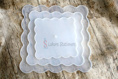 Three LayerTray square Shapes Silicone Mold  For Resin With 3 Step Stand Handle Holder