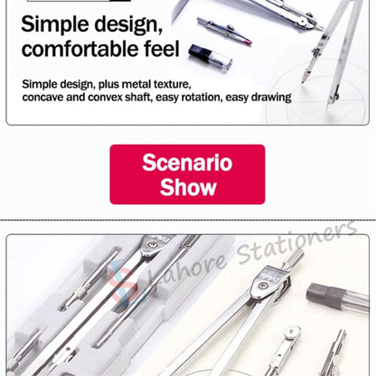 Steel Compass Set For Professional Drafting Drawing 3 Pcs Tools set