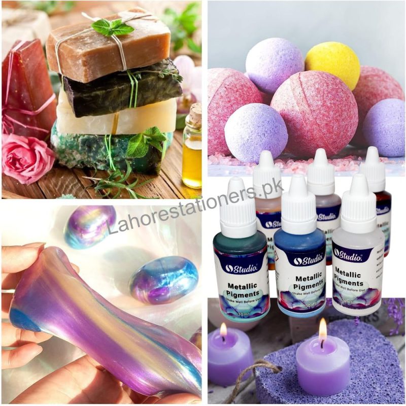 Studio Metallic Pigments Colors for Resin Molds 6 Colors in Bottle (In Box)