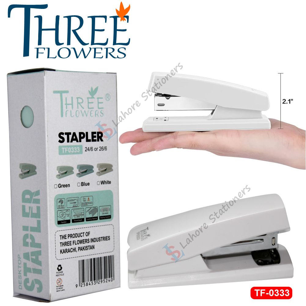 Three Flowers TF0333 Standard Desktop Stapler High Quality Office Brand