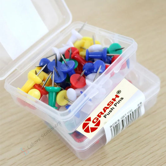 Thumb Push Pins Multicolor With Transparent Box Pack of 40 Pins