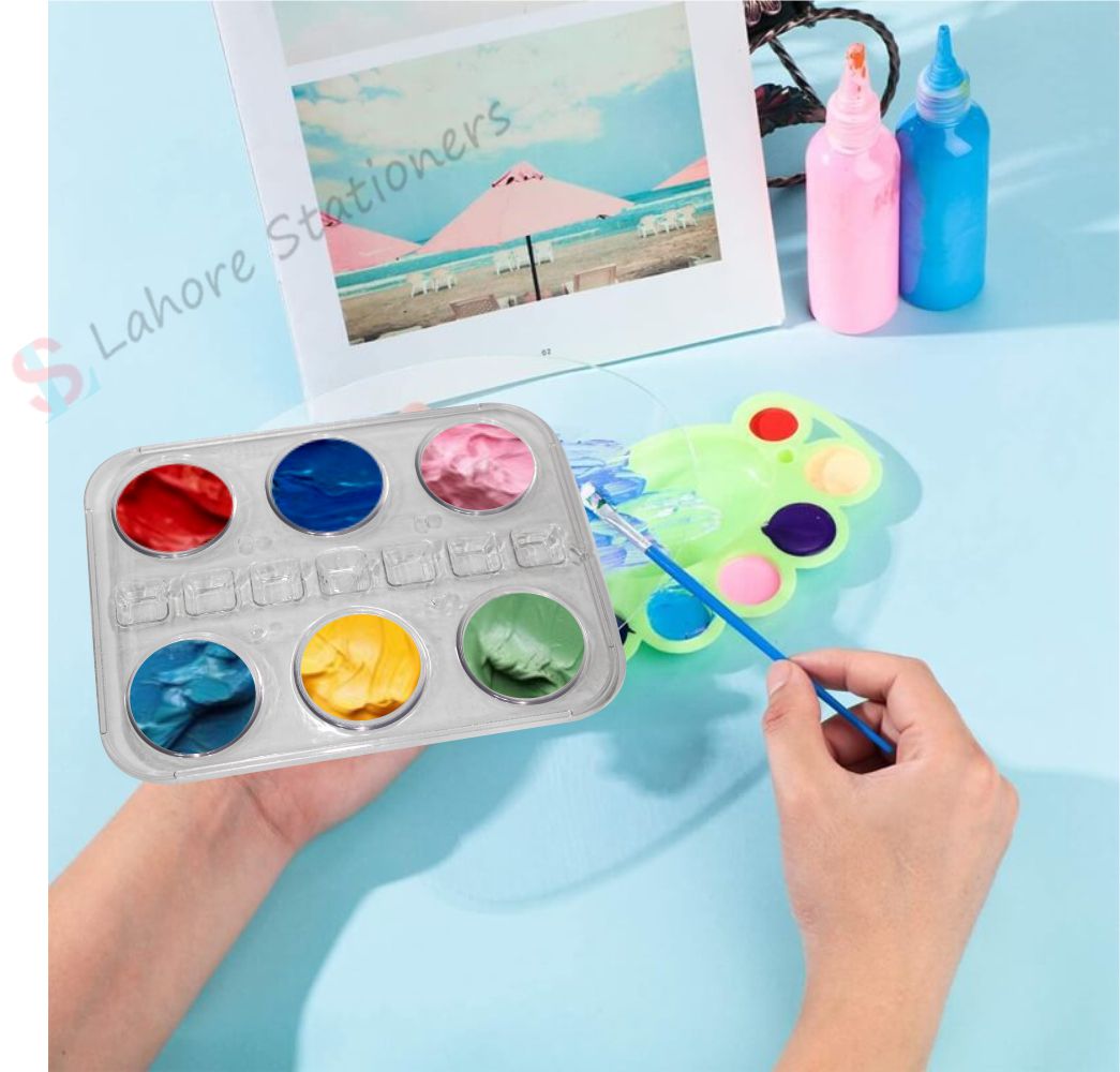 Transparent Colors Mixing Paint Palette