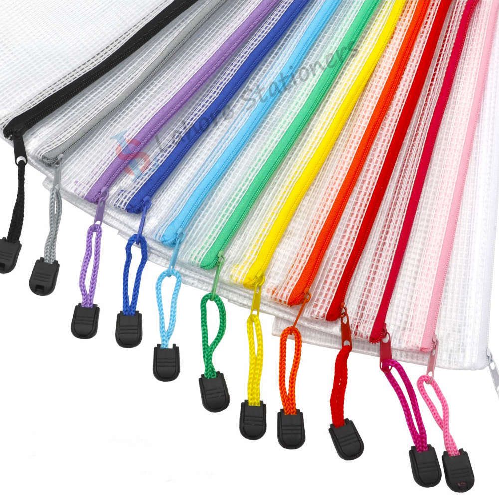 Transparent Pouch Clear Zipper Exam Pencil Case 3 Pcs