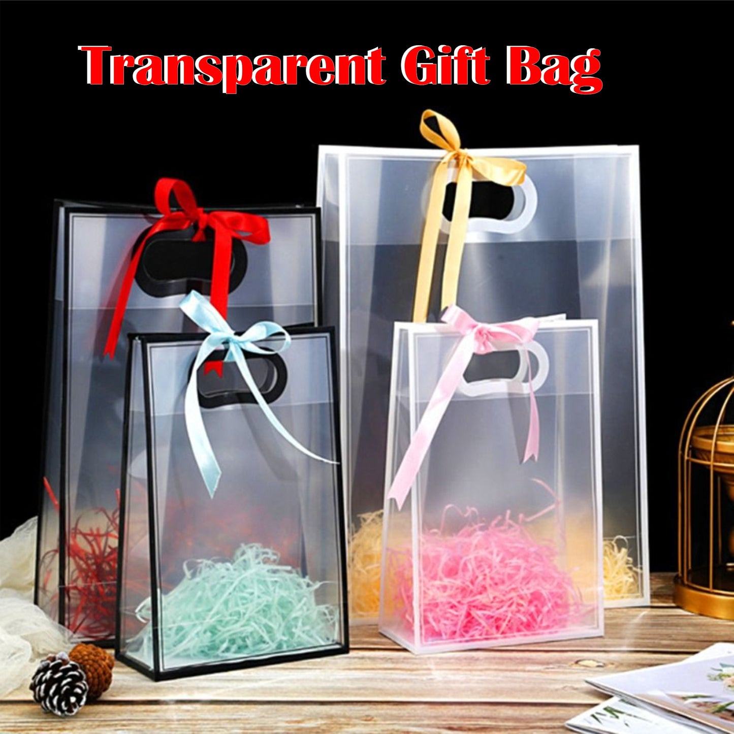 Transparent PVC Gift Clear Plastic Packing Bag Premium