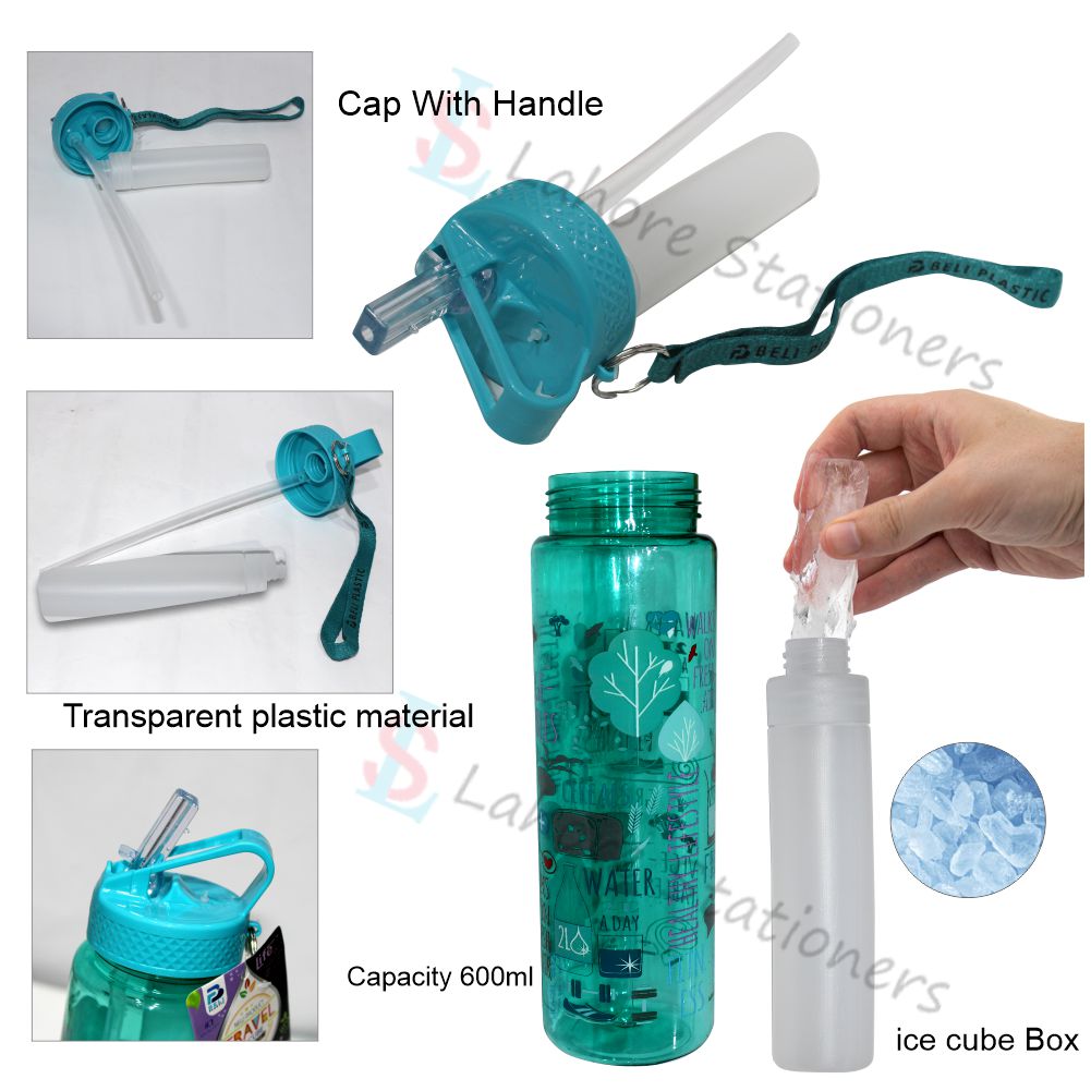 Water Bottle 650ml Capacity With Ice Cube Tube