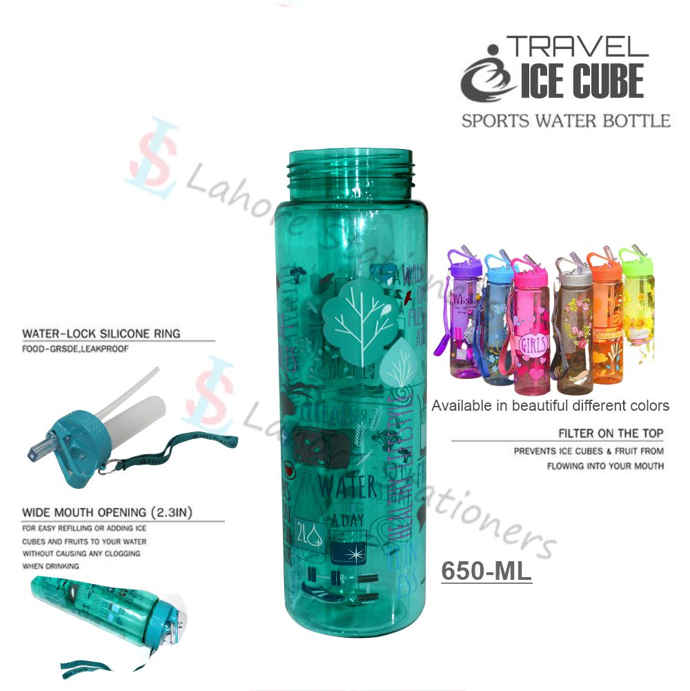 Water Bottle 650ml Capacity With Ice Cube Tube