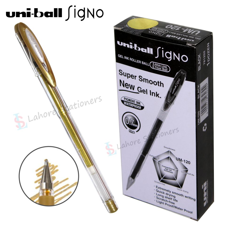 Uni Ball Signo Gel Pen Golden/Silver