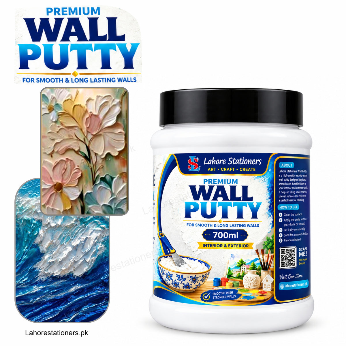 Premium Wall Putty for 3D Textured Art & Relief Painting