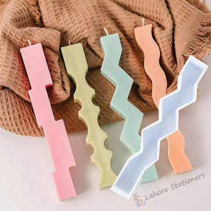 Wave & Zigzag Pillar Candle Silicone Mold for DIY Candle Making