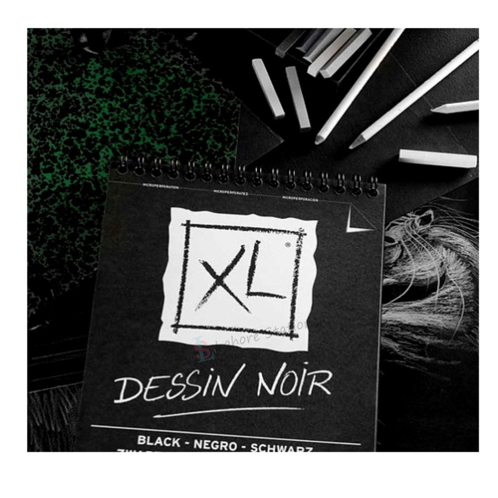 Canson XL Dessin Noir Spiral Pad Contains Deep Black Acid free 150 gsm Paper 40 Sheets