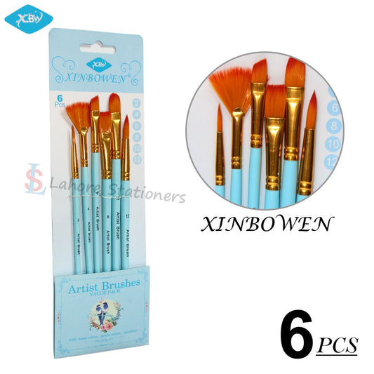 XinBowen Professional Nylon Brush Different Shapes 6 Pcs set