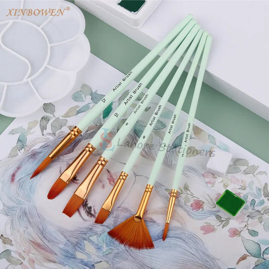 XinBowen Professional Nylon Brush Different Shapes 6 Pcs set