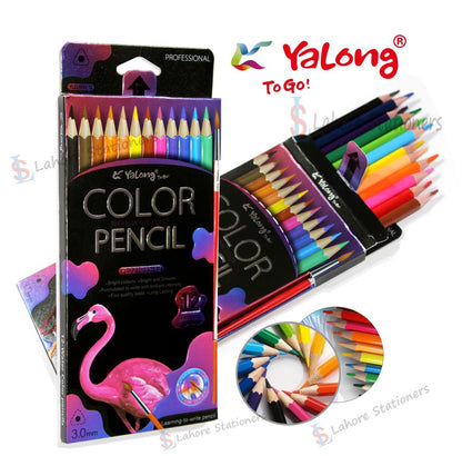 Yalong Color Pencil Set Pack of 12 Colors Pencils With 1Pc Brush Free