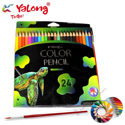 Yalong Color Pencil Set Pack of 24 Colors Pencils With 1Pc Brush Free