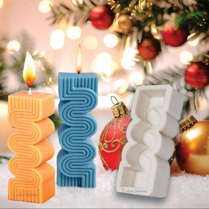 Zigzag Pillar Candle Silicone Mold DIY Candle & Resin Craft Mold