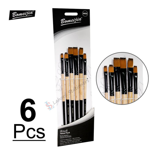 Art Paint Brush Flat Value Pack 6 Pcs Set