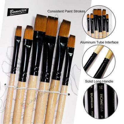 Art Paint Brush Flat Value Pack 6 Pcs Set