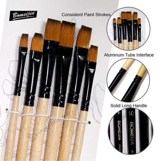 Art Paint Brush Flat Value Pack 6 Pcs Set