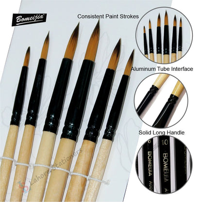 Art Paint Brush Round Tip Value Pack 6 Pcs Set